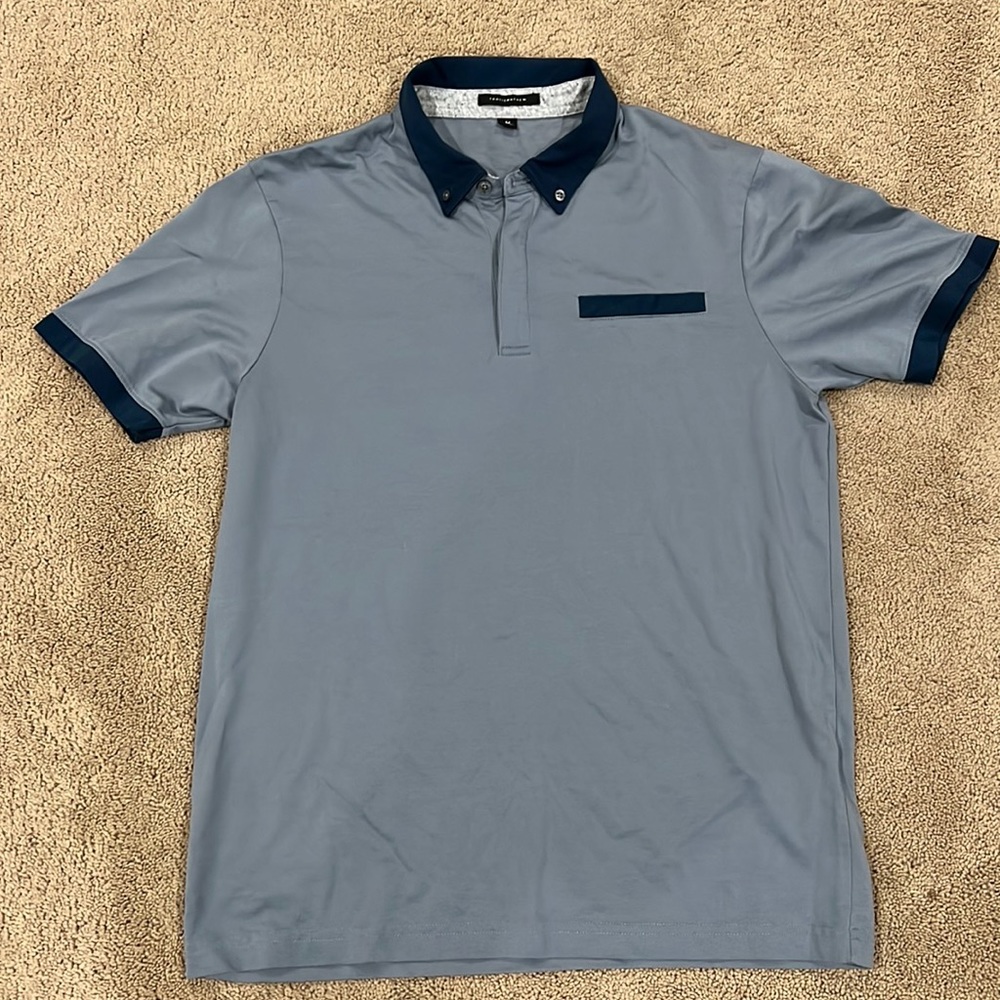 TRAVIS MATHEW BLUE MEDIUM GOLF POLO SHIRT
